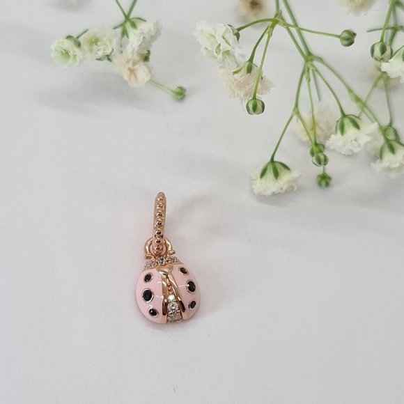Pandora Lucky Rose Ladybug Pendant Charm - Picture 5 of 6